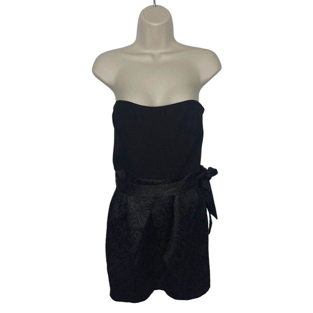 CYNTHIA STEFFE Women's Size 6 Black Strapless Shimmer Dress Vintage? Made in USA